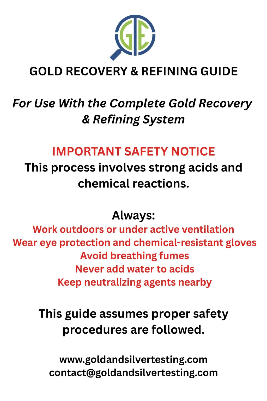 Complete Gold Recovery & Refining System – Beginner Chemical Refining Kit