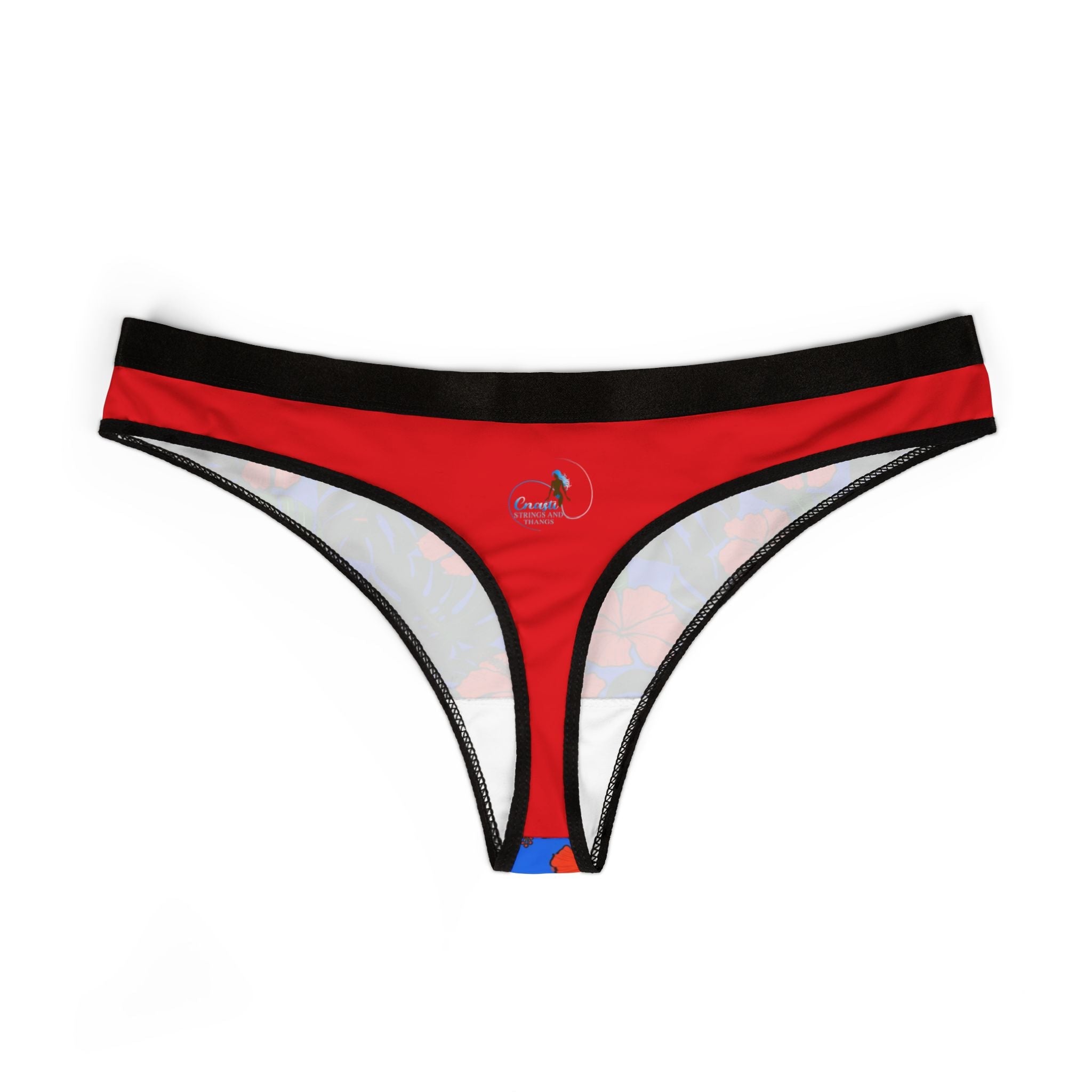 Floral Hibiscus Tropical Women's Thong — Vibrant Island Print Underwear
