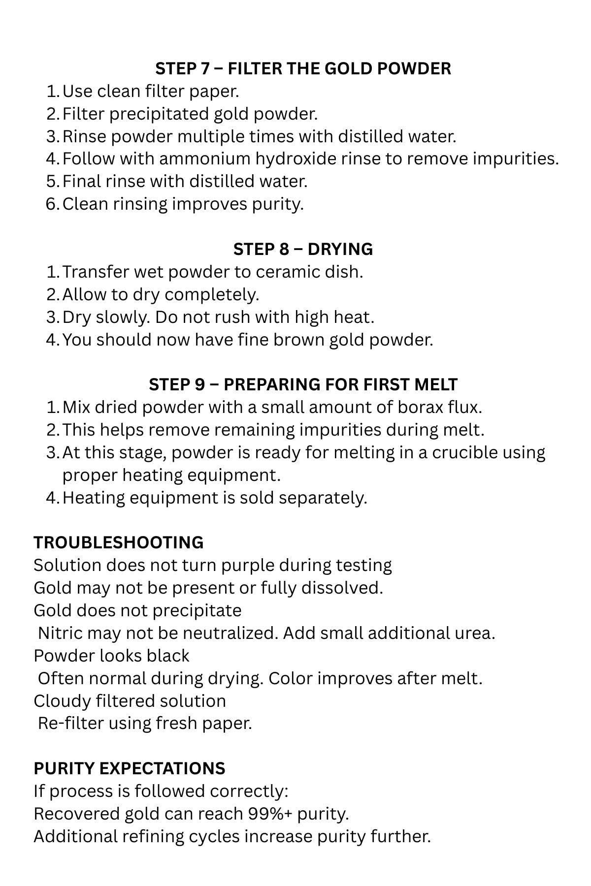 Complete Gold Recovery & Refining System – Beginner Chemical Refining Kit