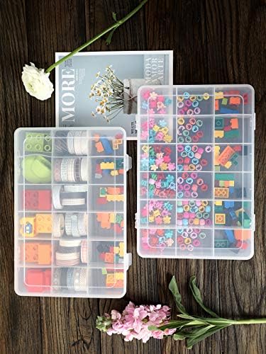Clear Plastic Organizer Box with Dividers for Tools