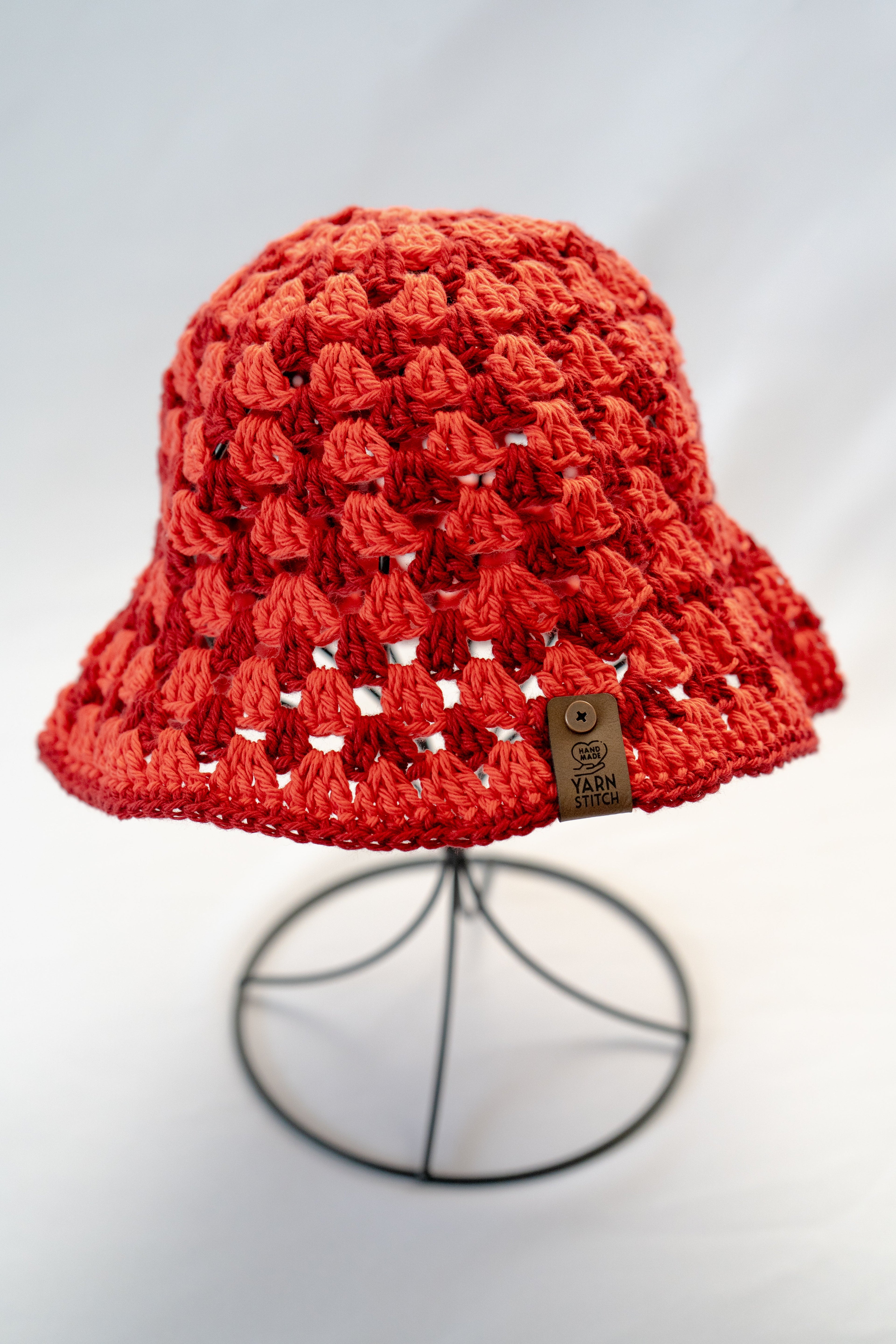 Crochet Bucket Hat - Red