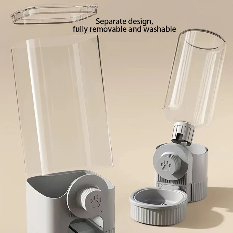Automatic Hanging Gravity Pet Feeder & Water Dispenser with Container Bowl for Cage - Cat & Small Pets