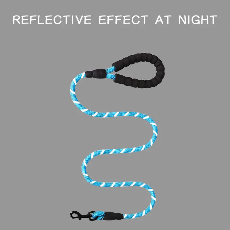 Reflective Heavy-Duty Nylon Dog Leash - 150/200/300cm (59/79/118 in | 5/6.6/9.8 ft) - Quick-Release for Small to Large Dogs